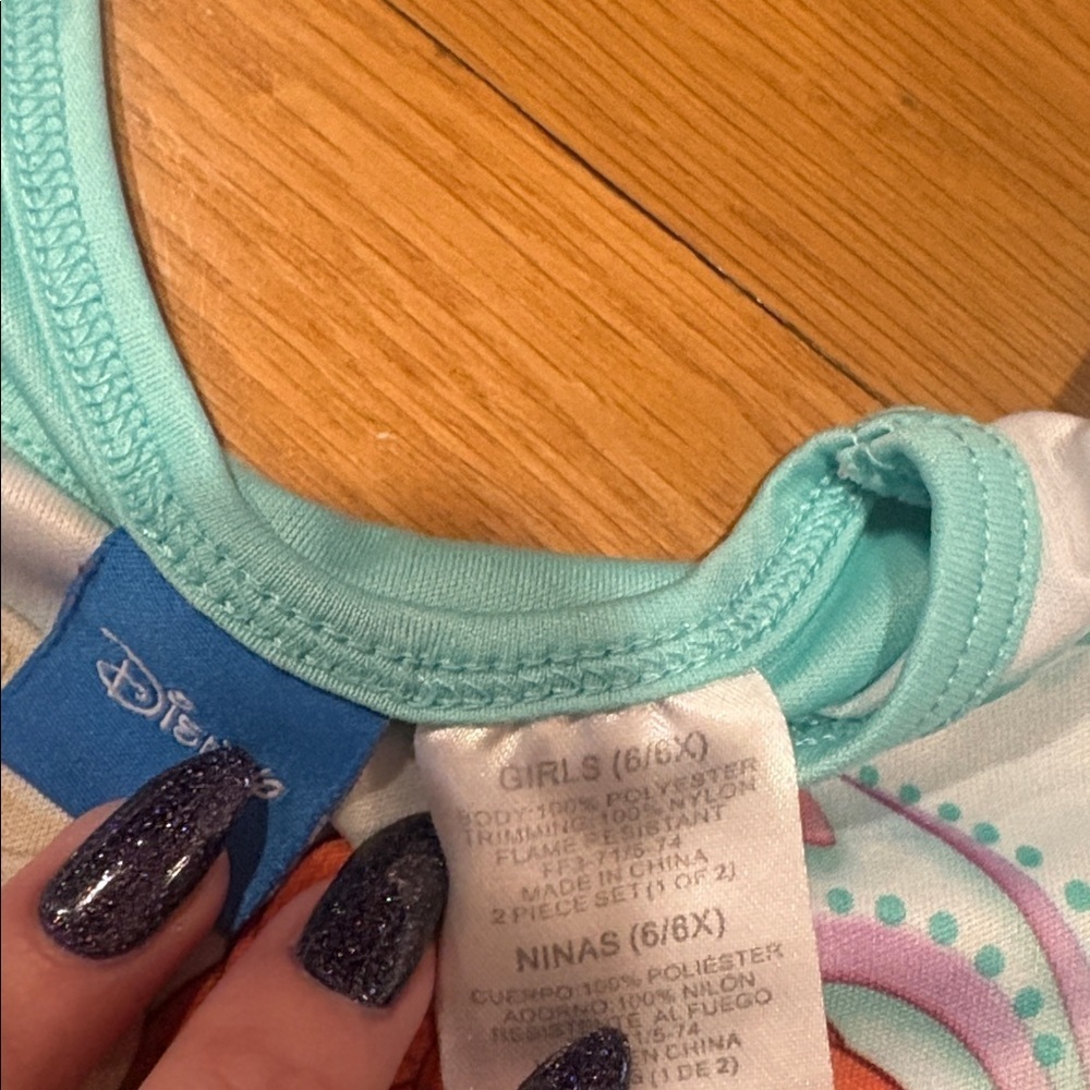 Disney Frozen Kids Shirt - Aqua and Pink - Picture 2 of 2